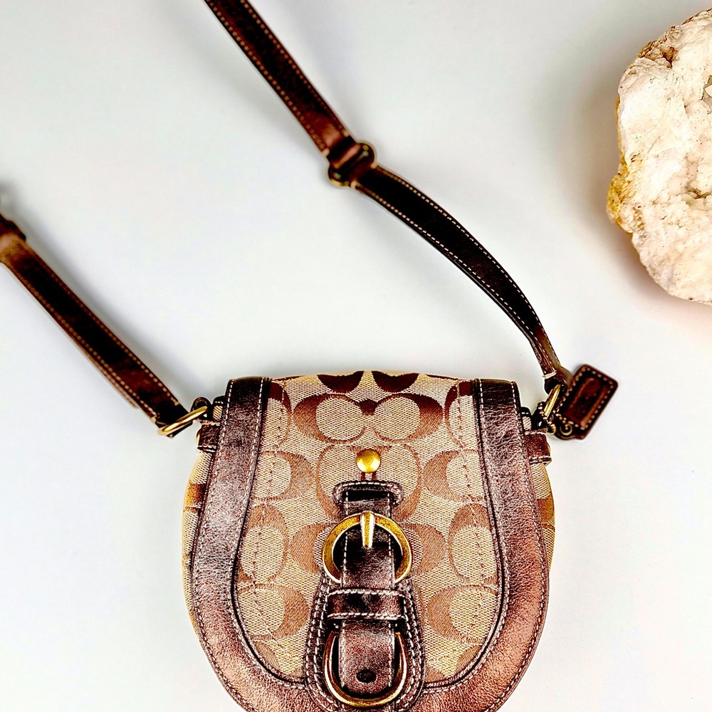 Coach Brown and Tan Crossbody Bag